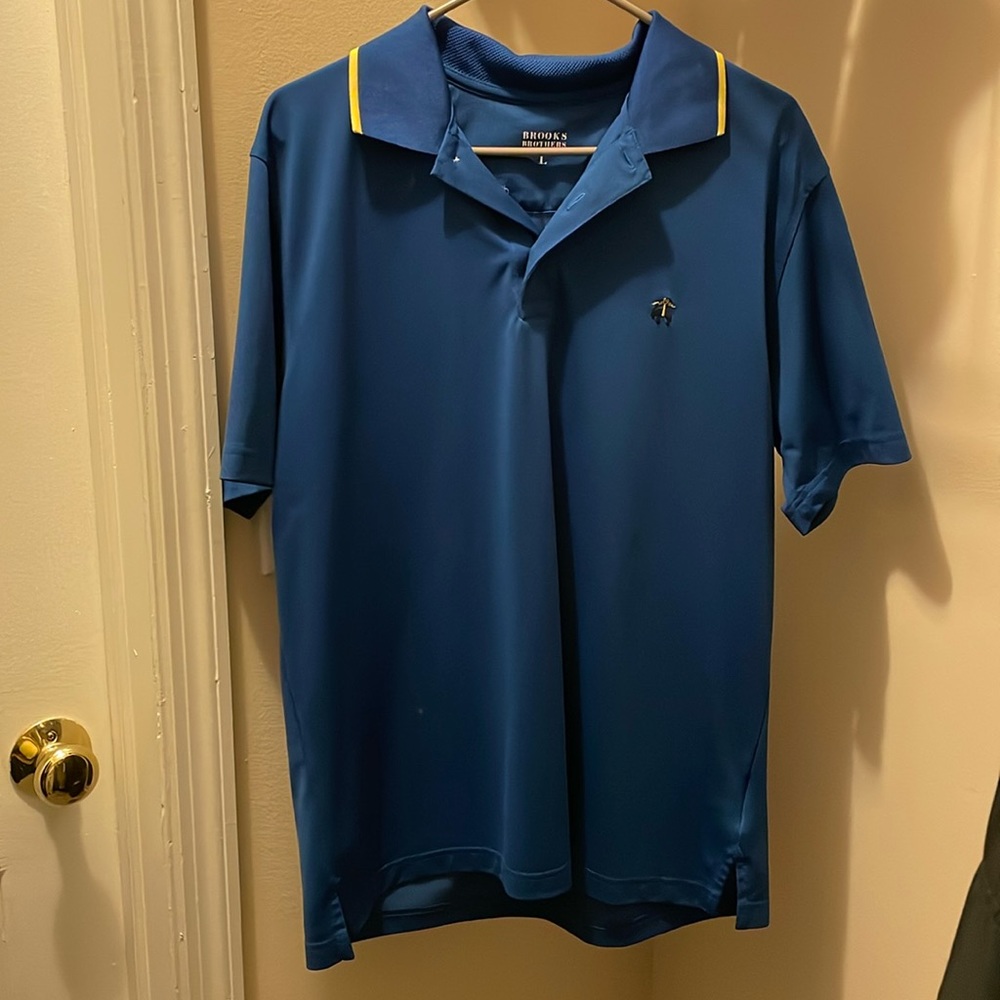 Brooks Brothers Performance Polo. Blue, Size Large.
